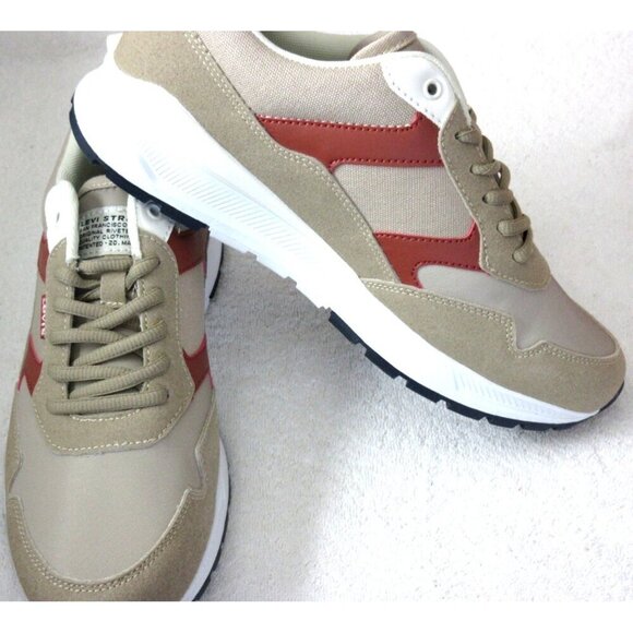 Levi's Men's Oats 2 Vegan Synthetic Casual Trainer Sneaker Tan Brown NIB - Picture 4 of 5